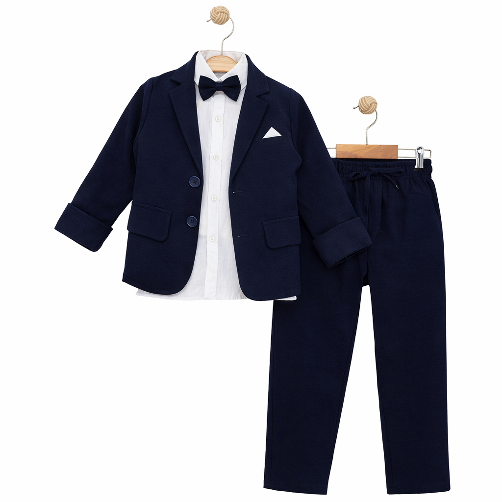 Gri Ceketli Papyonlu 3 Lü Takım (2-3-4-5 Yaş)