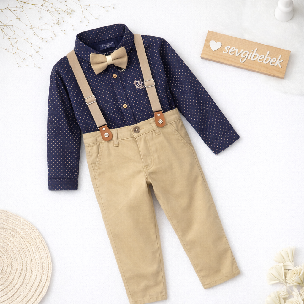 Yeşil Papyonlu Askılı Takım (2-3-4-5-6-7-8-9 Yaş)