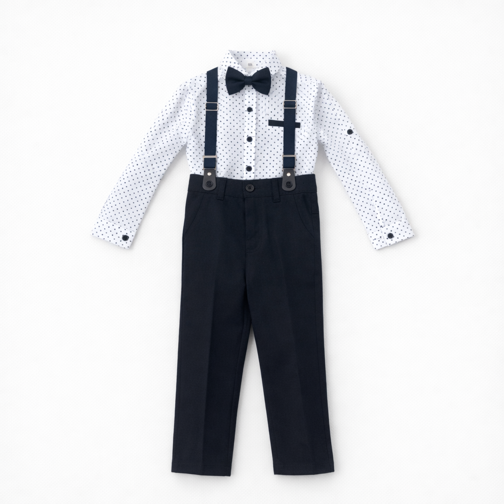 Lacivert Askılı Gömlekli Takım (3-4-5-6-7-8 Yaş)