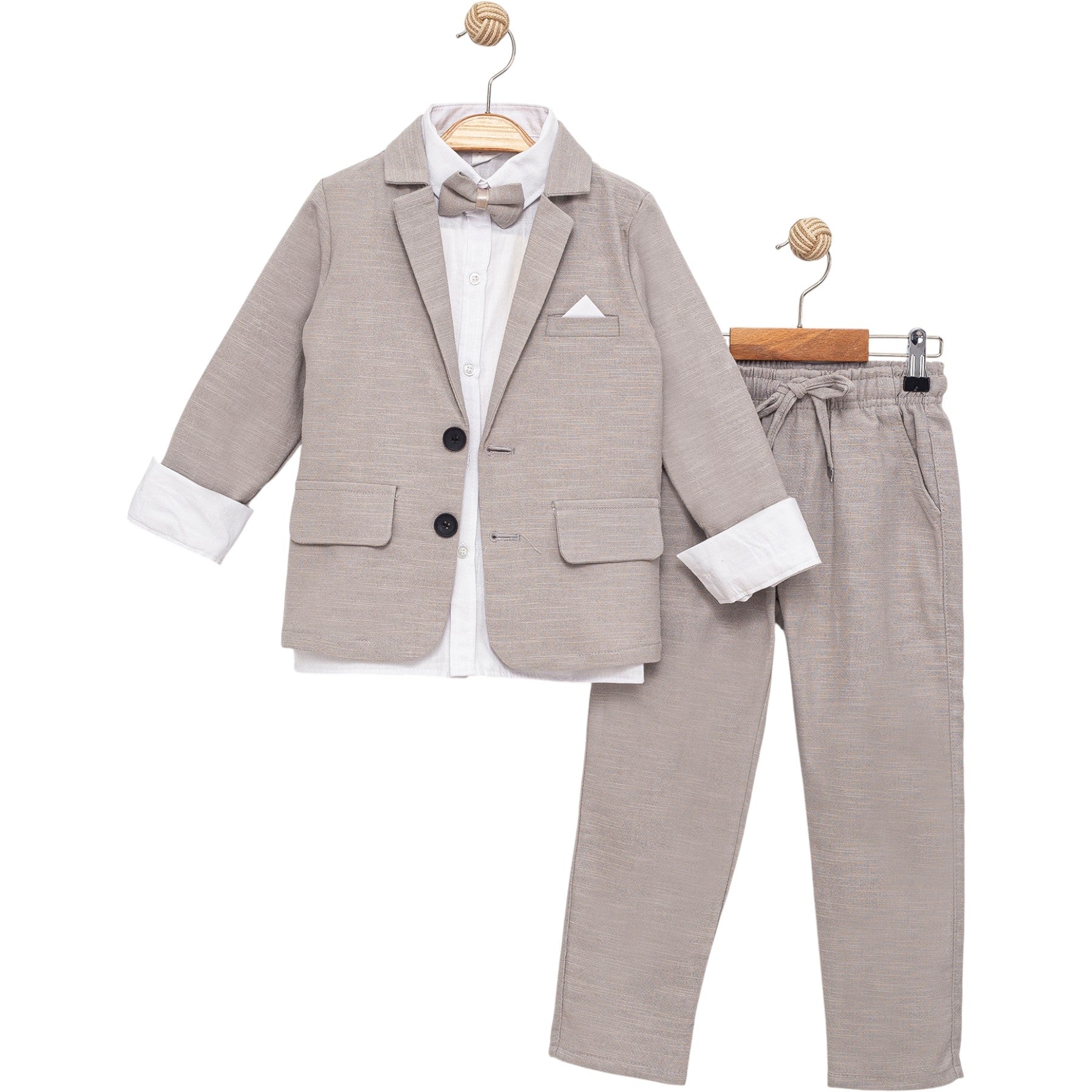 Yeşil Ceketli Papyonlu 3 Lü Takım (2-3-4-5 Yaş)