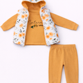 Turuncu Gül Desenli 3 Lü Takım ( 1-2-3 Yaş )