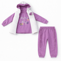 Mor Fırfır Detaylı Çiçekli Takım ( 2-3-4-5 Yaş )