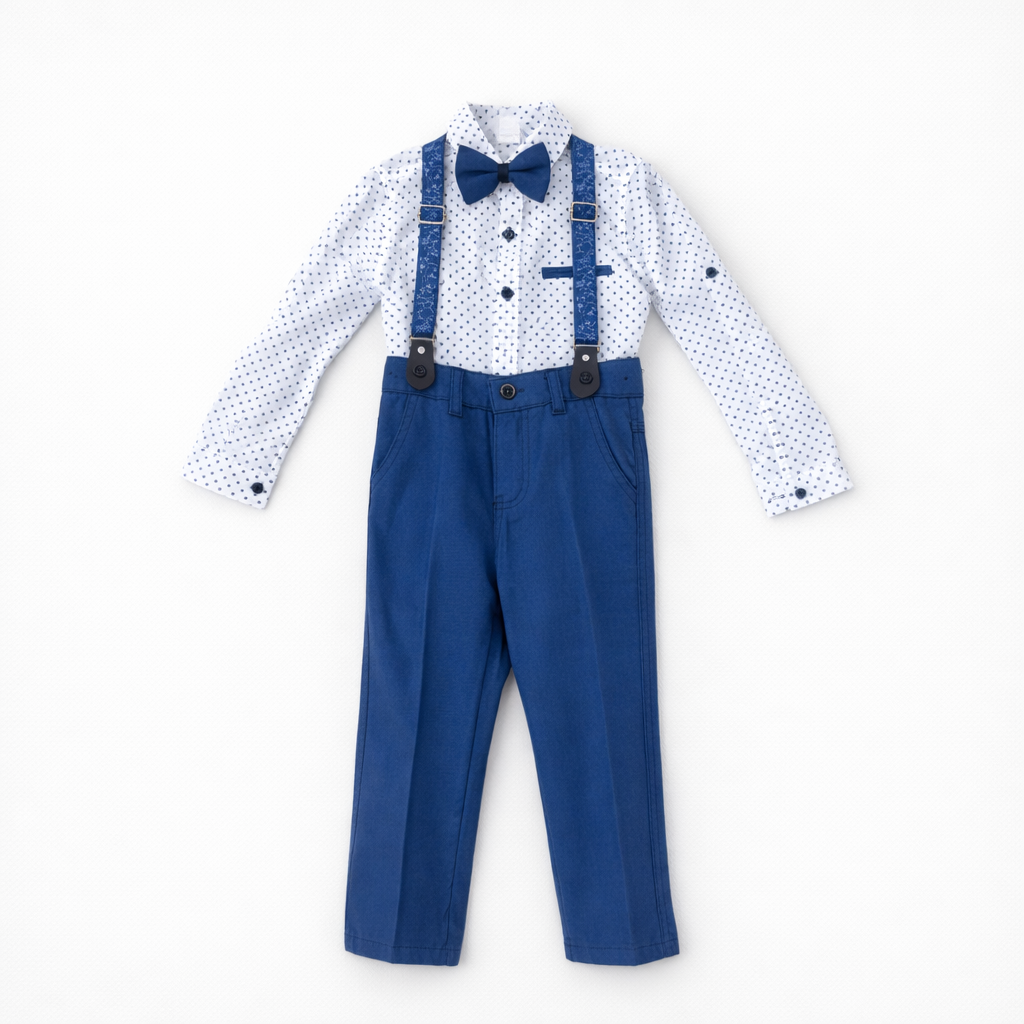 Lacivert Askılı Gömlekli Takım (3-4-5-6-7-8 Yaş)