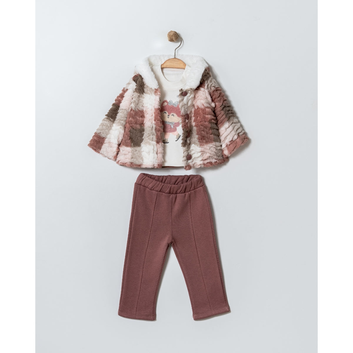 Safir Kürk Peluşlu 3 Lü Takım