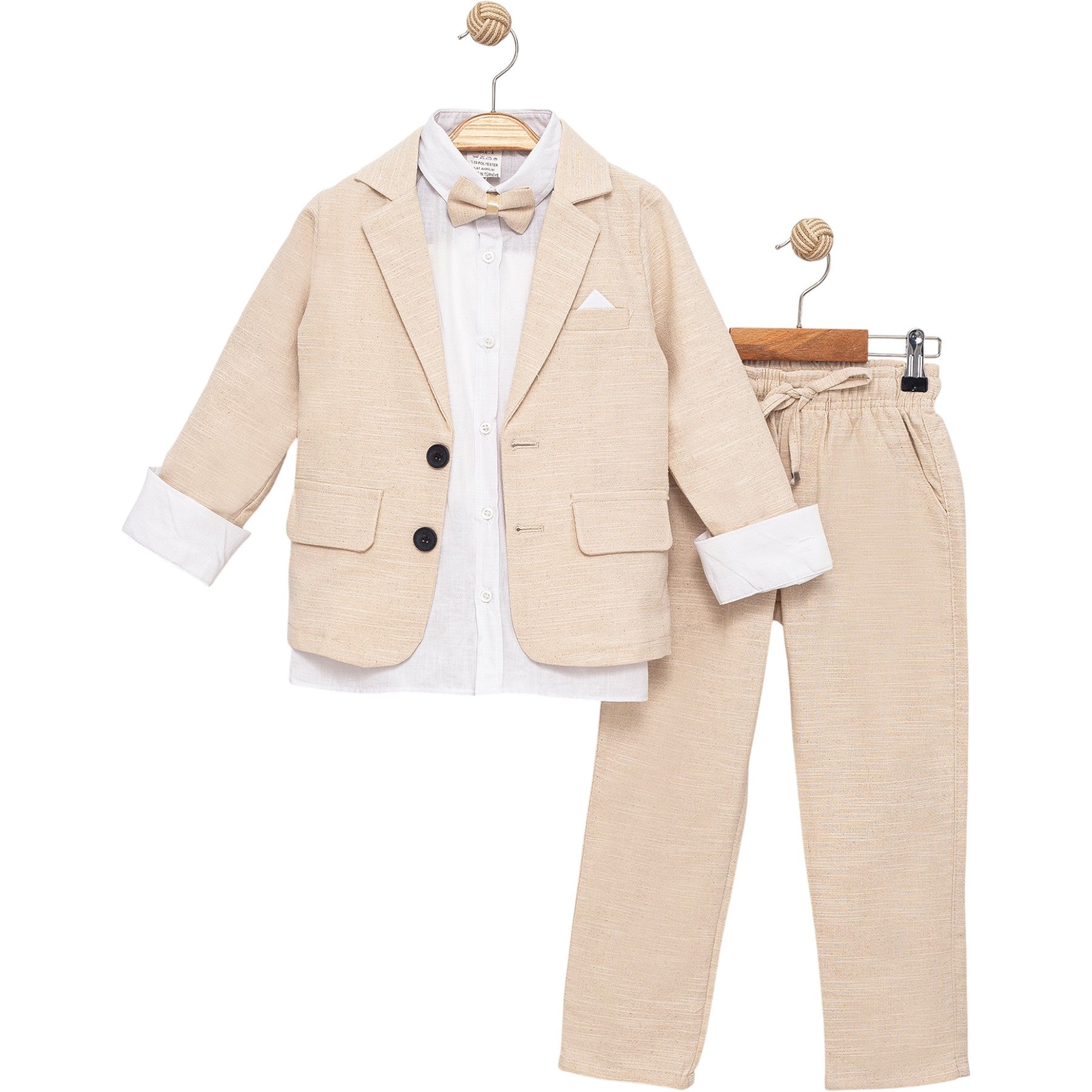 Siyah Ceketli Papyonlu 3 Lü Takım (2-3-4-5 Yaş)