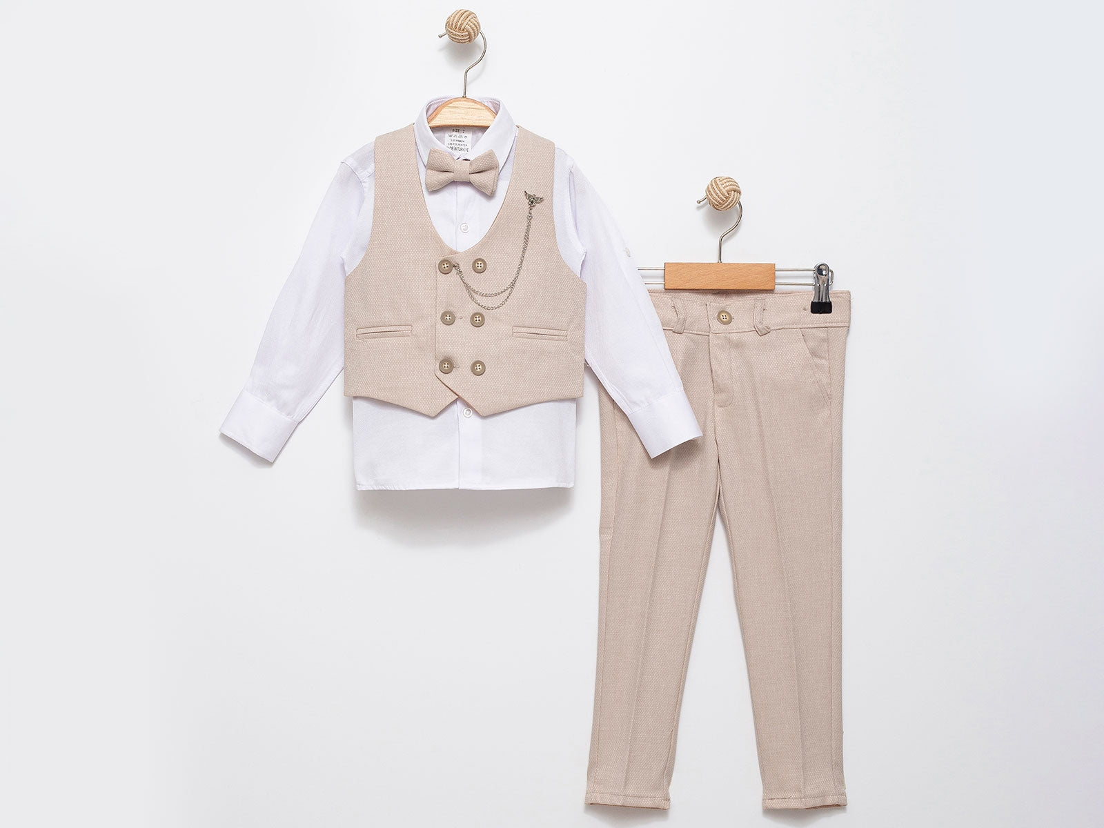 Siyah  Yelekli Papyonlu 3 Lü Takım (2-3-4-5-6-7-8-9-10-11-12-13 Yaş )